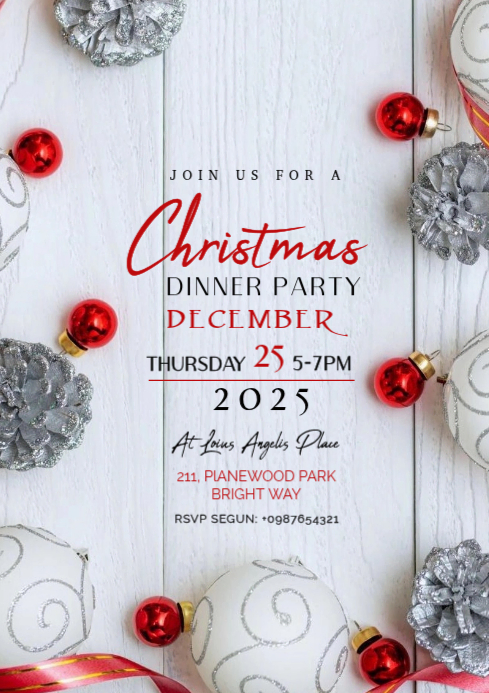 Copy of Maximalist Christmas Dinner Party Invitation A4 | PosterMyWall