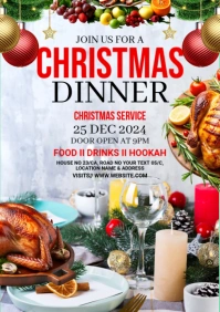 Maximalist Christmas Dinner Service A3 template