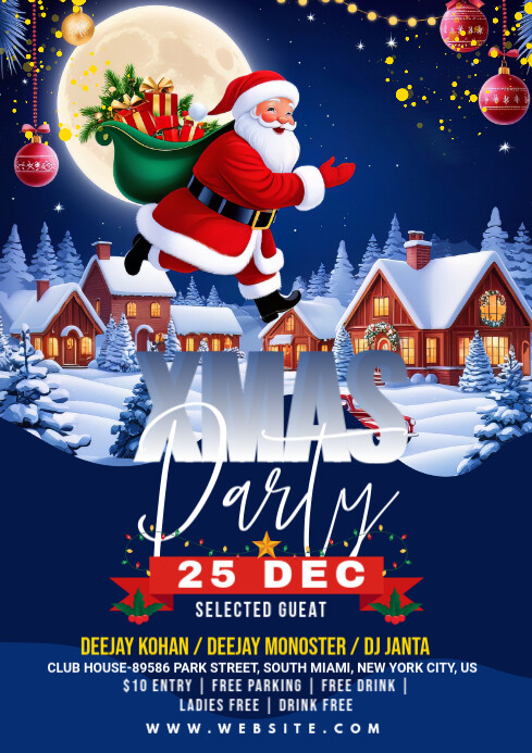 Maximalist Christmas Flyer Design A3 Template | PosterMyWall