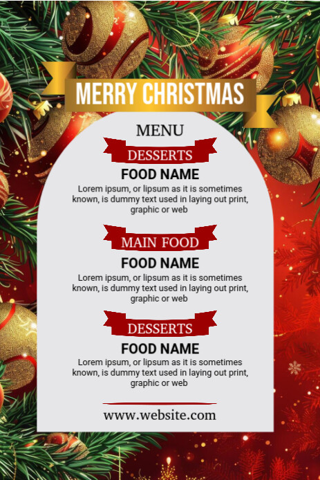 Pinterest List Menu Maximalist Christmas Food Menu List Template Pinterest Graphic ...