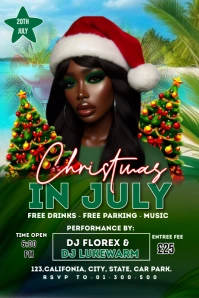 Maximalist Christmas In July Invitation Templ Poster template