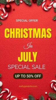 Maximalist Christmas In July Sale 2025 Instagram Story template