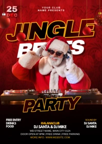Maximalist Christmas Jingle Beats Party A3 template