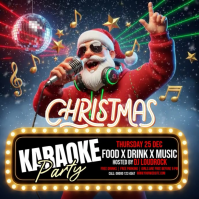 Maximalist Christmas Karaoke Night Party Square (1:1) template
