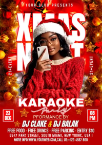 Maximalist Christmas Karaoke Party Video Flye A1 template