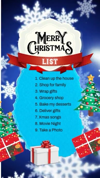 Maximalist Christmas List Digital Display Digital Display (9:16) template