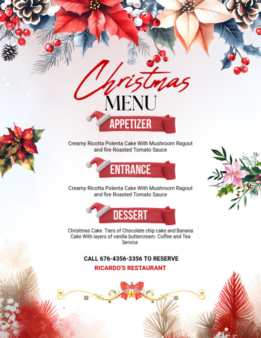 Maximalist Christmas Menu Flyer Template Flyer (us Letter) | PosterMyWall