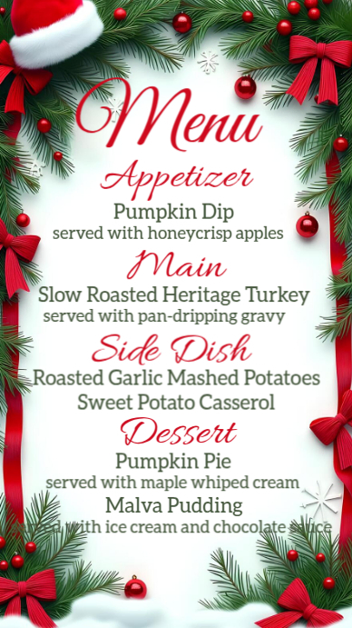 Maximalist Christmas Menu Instagram Story Template | PosterMyWall