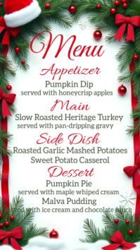 White Holiday Menu Instagram Story Template