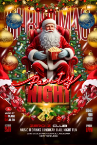 Maximalist Christmas Night Party Banner 4' × 6' template