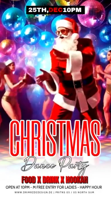 Maximalist Christmas Night Party Instagram Story Template | PosterMyWall