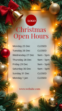 Maximalist Christmas Open Hours Instagram Story Instagram-verhaal template