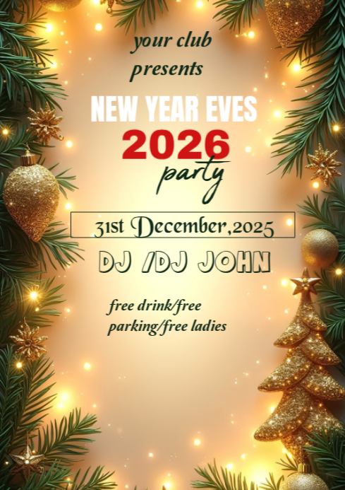 Maximalist Christmas Party A4 Template | PosterMyWall