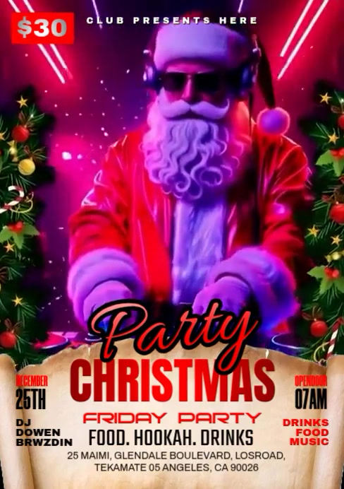 Maximalist Christmas Party A4 Template | PosterMyWall