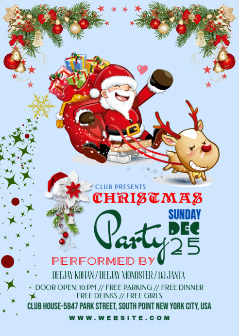 Maximalist Christmas Party A6 template