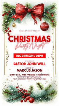 White Christmas Church Event Digitalt display Template