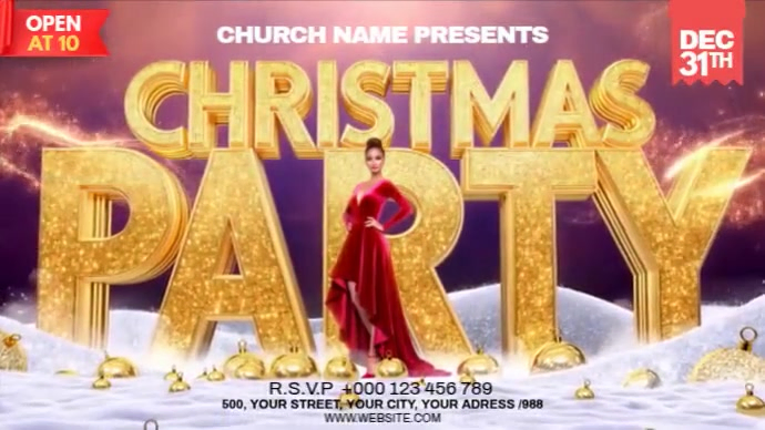 Maximalist Christmas Party Digital Display (16:9) template
