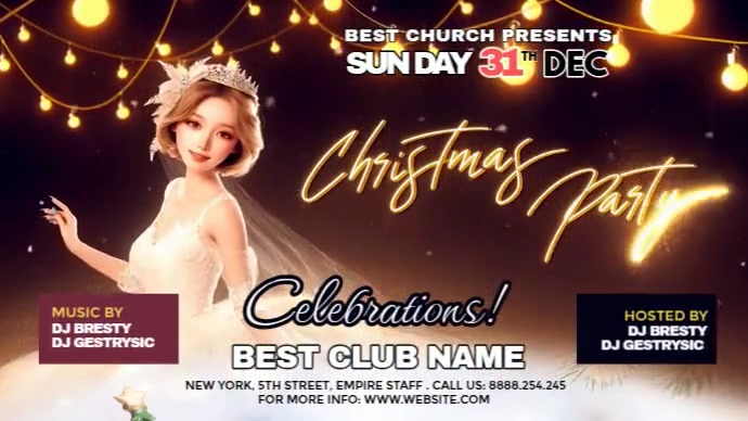 Maximalist Christmas Party Digital Display (16:9) template