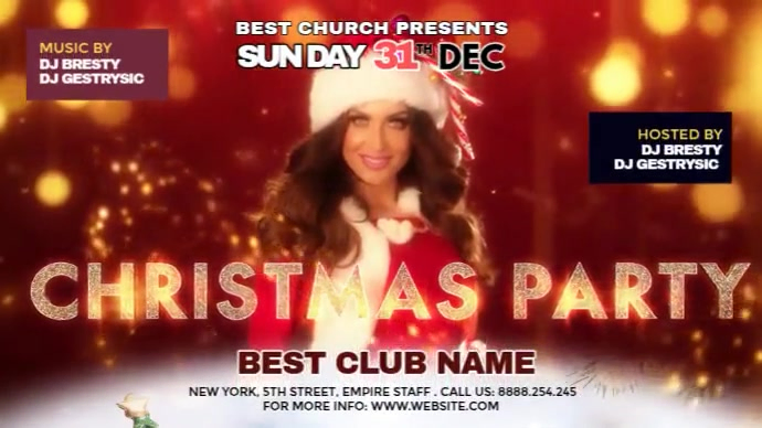 Maximalist Christmas Party Digital Display (16:9) template