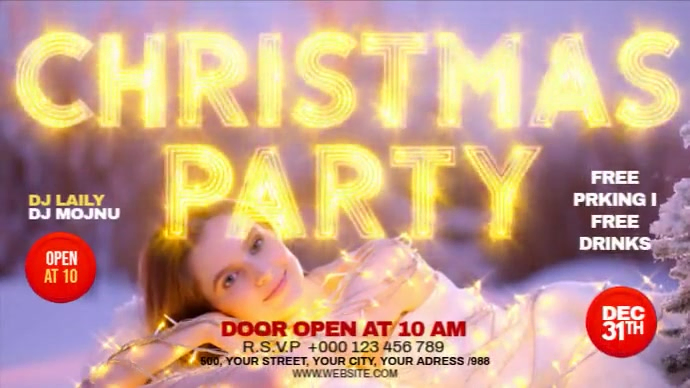 Maximalist Christmas Party Digital Display (16:9) template