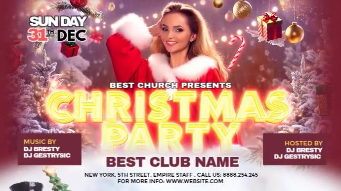 Maximalist Christmas Party Digital Display (16:9) template