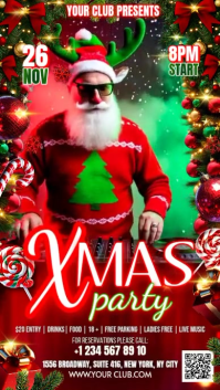 Maximalist Christmas Party Digital Display (9:16) template