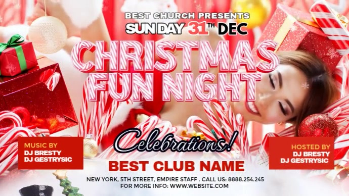 Plantilla de Maximalist Christmas Party Digital Display (16:9 ...