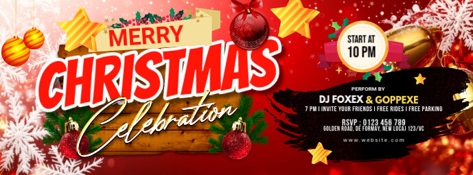 Maximalist Christmas Party Facebook Cover Photo Facebook Cover Photo template