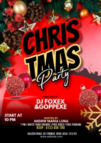 Maximalist Christmas Party Flyer A2 template