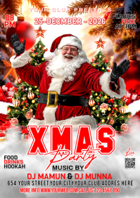 Maximalist Christmas Party Flyer A3 template