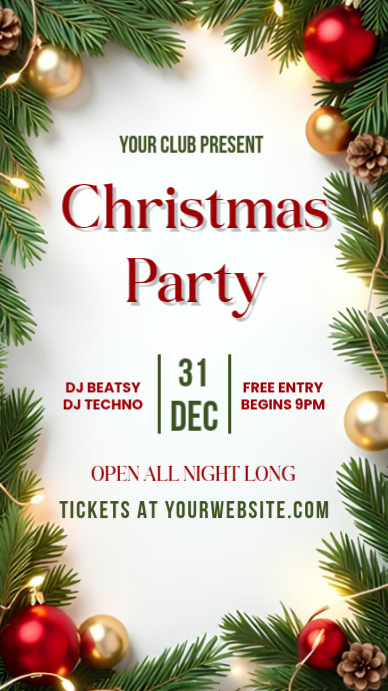 Maximalist Christmas Party Instagram Story Template | PosterMyWall