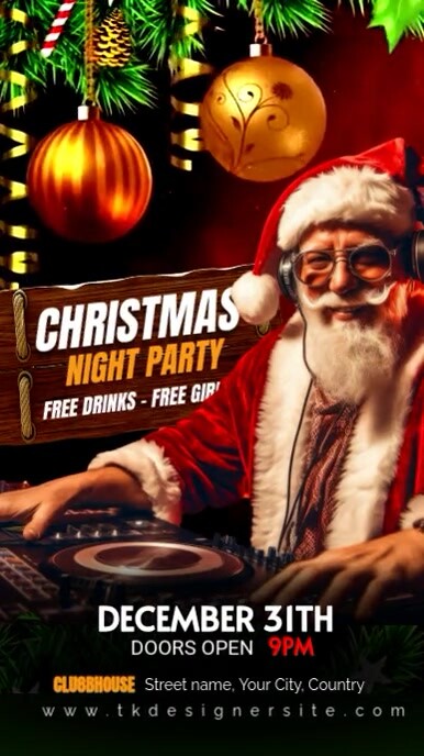 Maximalist Christmas Party Instagram Story Template | PosterMyWall