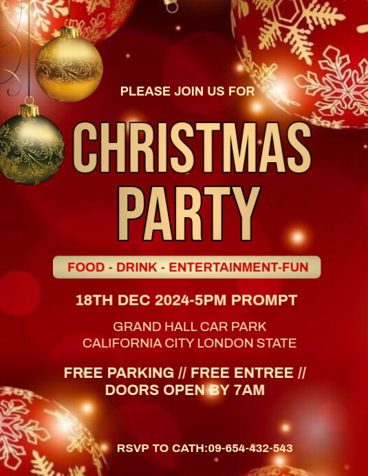 Maximalist Christmas Party Invitation Template Design Flyer (us Letter ...