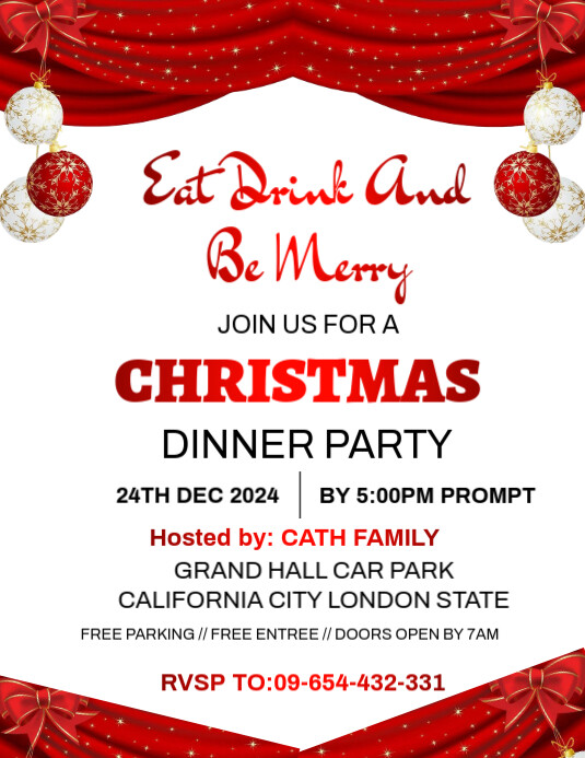 Maximalist Christmas Party Invitation Template Design Flyer (us Letter ...