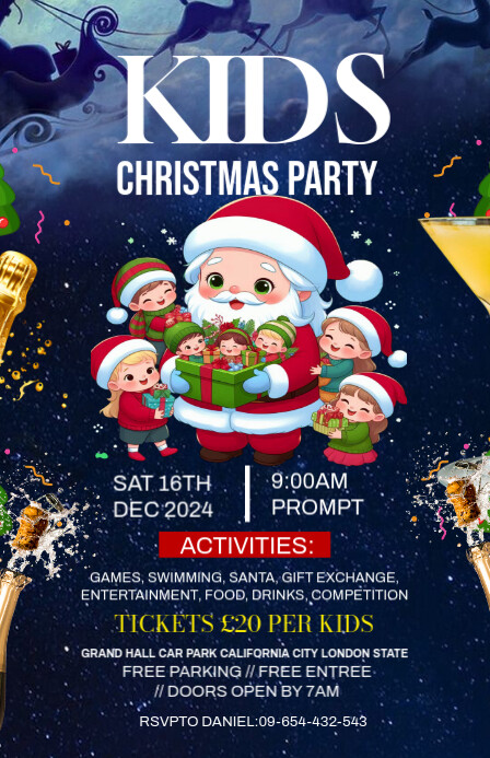 Maximalist Christmas Party Invitation Template Design Tabloid