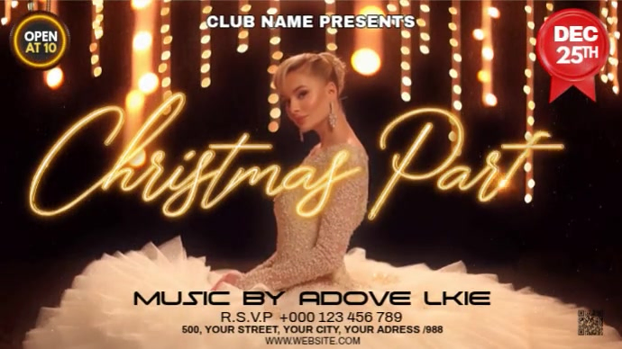 Maximalist Christmas Party Youtube Thumbnail Template | PosterMyWall