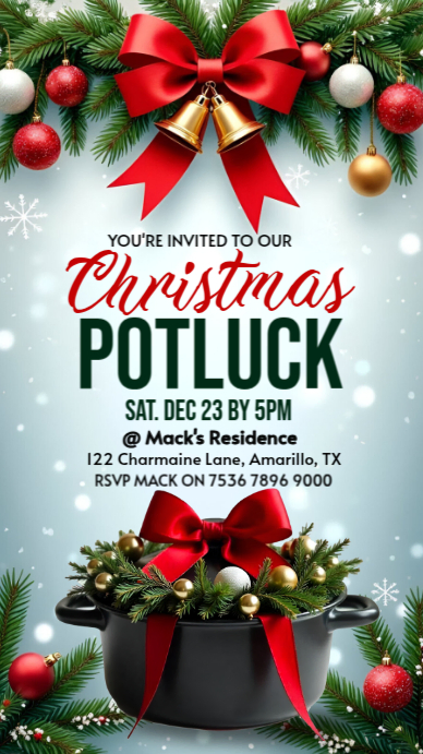 Maximalist Christmas Potluck Instagram Story Template | PosterMyWall