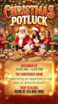 Maximalist Christmas potluck Instagram Story template