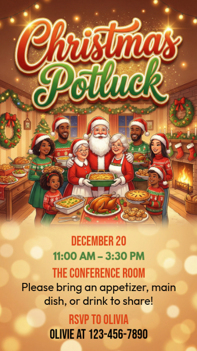 Maximalist Christmas potluck Instagram Story Template | PosterMyWall
