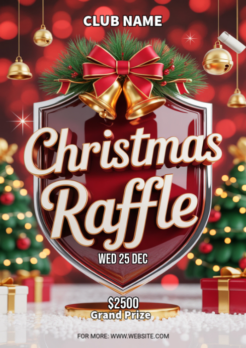 Maximalist Christmas Raffle A3 Template | PosterMyWall