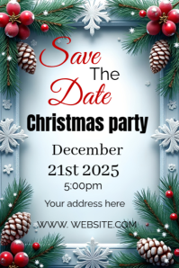 Maximalist Christmas Save The Date  Pinterest Graphic template