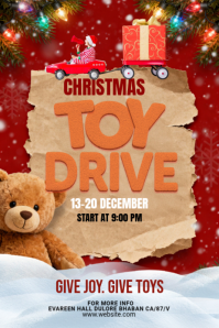 Brown Christmas Toy Drive Pinterest Grafieka Template