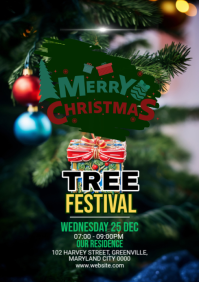 Maximalist Christmas Tree Festival A5 Template | PosterMyWall