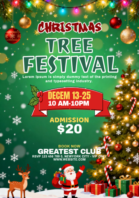 Copy of Maximalist Christmas Tree Festival A5 | PosterMyWall