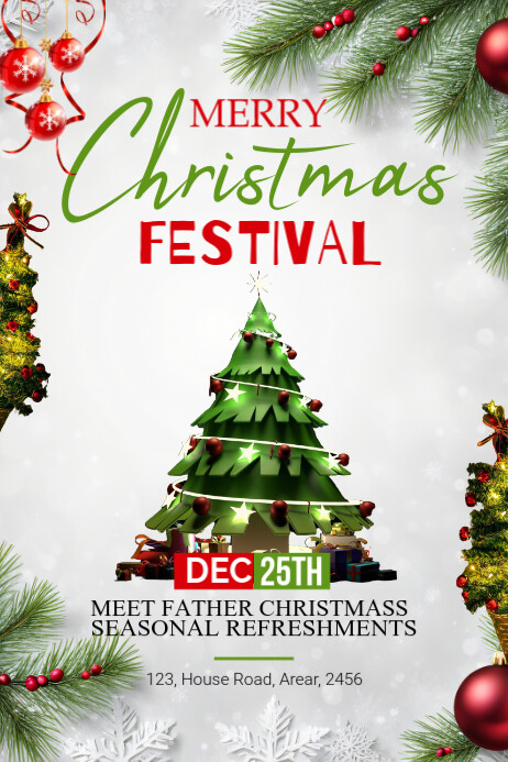 Copy of Maximalist Christmas Tree Festival Banner Template Banner 4' × ...