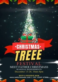 Maximalist Christmas Tree Festival Flyer A5 template