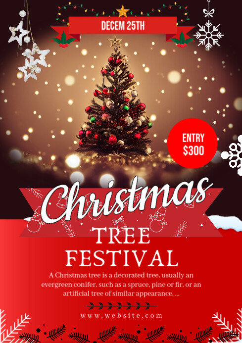 Maximalist Christmas Tree Festival Flyer Template A2 | PosterMyWall