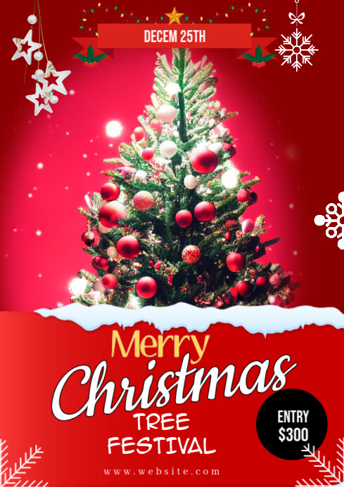 Maximalist Christmas Tree Festival Flyer Template A1 | PosterMyWall