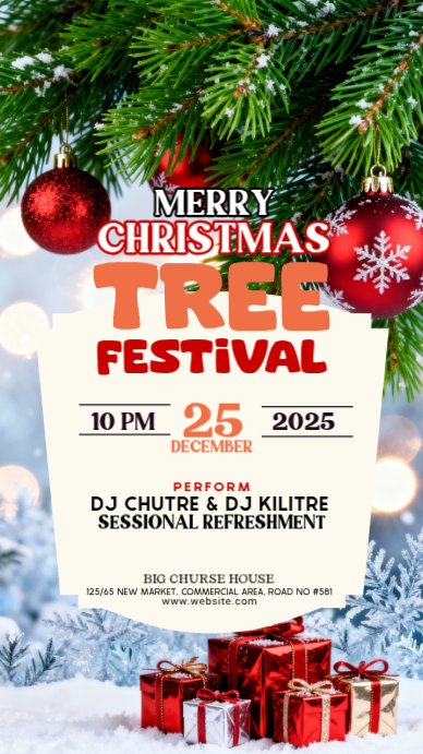 Maximalist Christmas Tree Festival Instagram Story Template | PosterMyWall