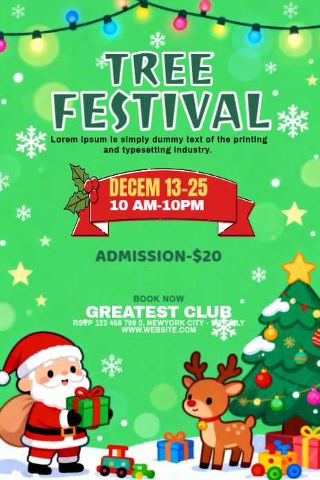 Plantilla de Maximalist Christmas Tree Festival Pinterest Graphic ...